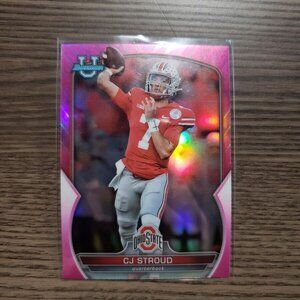 2022 Bowman U CJ STROUD PINK Refractor Rookie RC SP 100 OHIO ST / HOUSTON TEXANS